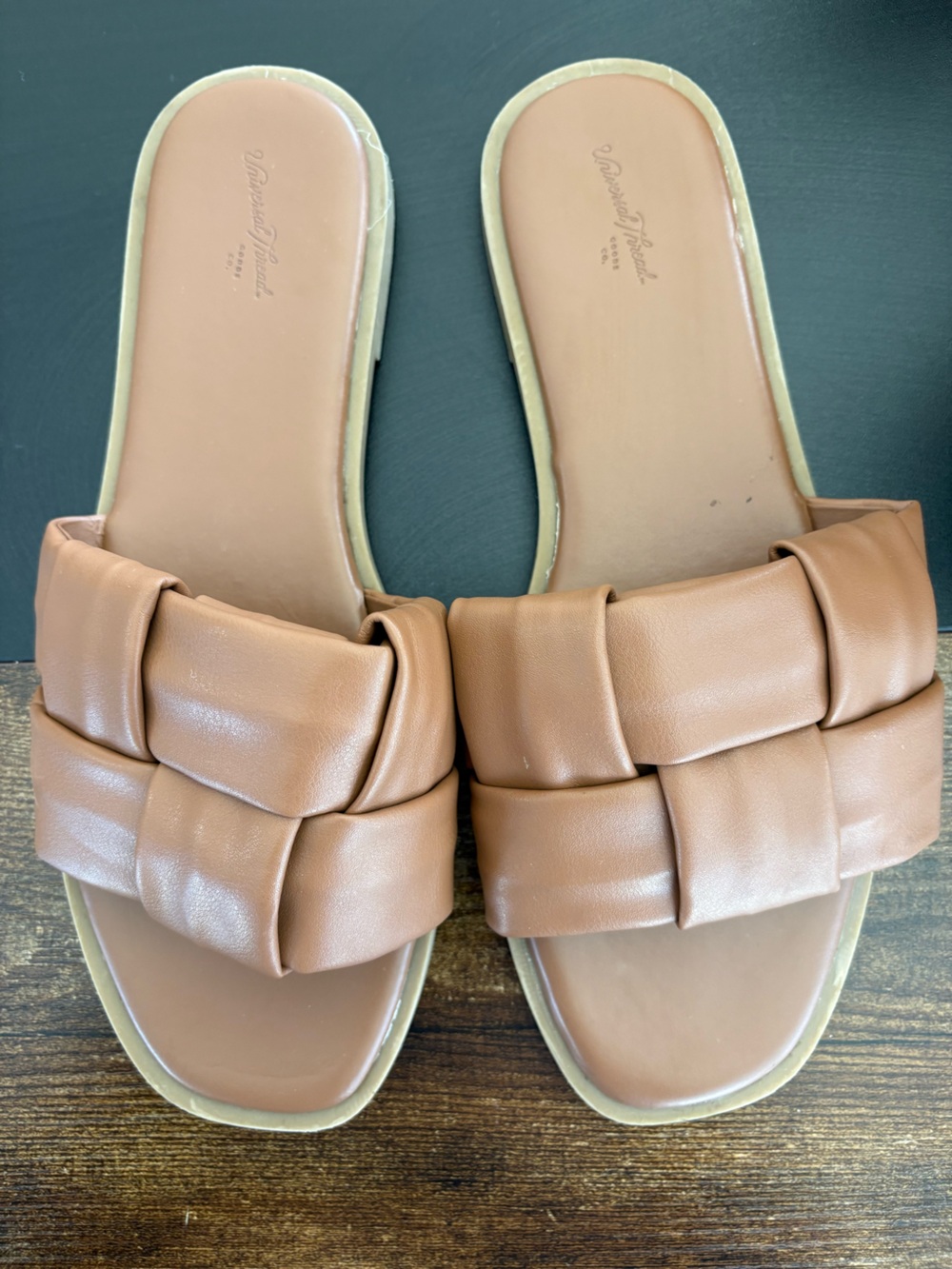 Universal Thread Braided Slide Sandals in Tan Brown
